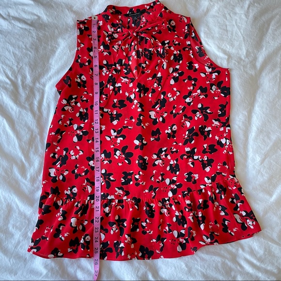 BR Tie-Neck Flouncy Red Top - Picture 8 of 11